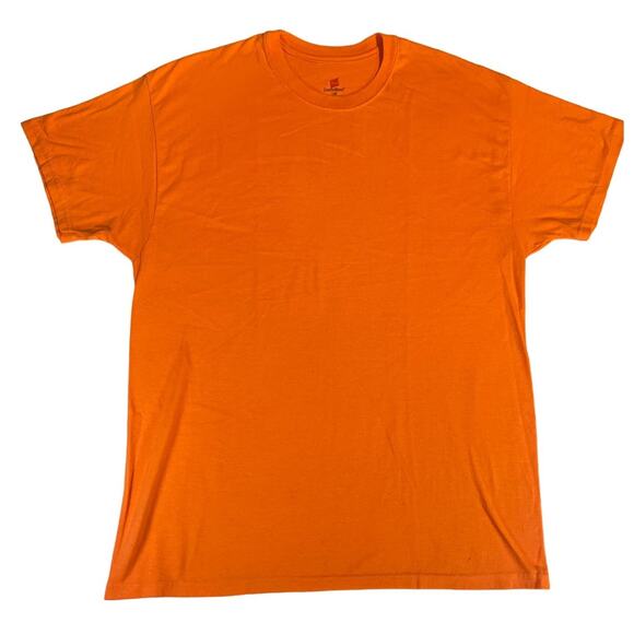 Hanes Comfort Blend Safety Orange T-Shirt Men's Large Cotton/ Poly 50/50 Hunting - Picture 1 of 6